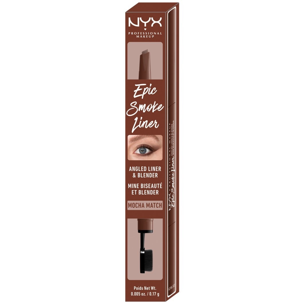NYX Professional Makeup Eyeliner Epic Smoke Liner, kulmikas rajauskynä ja häivytyskynä – 0,2 g