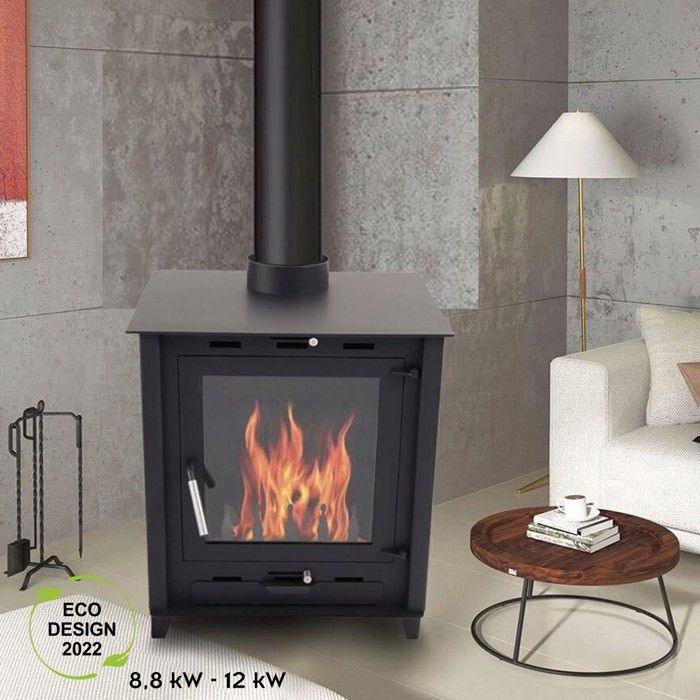 SOLARIS 8.8-12 kW Wood-Burning Stove - 45 cm Logs - High Efficiency