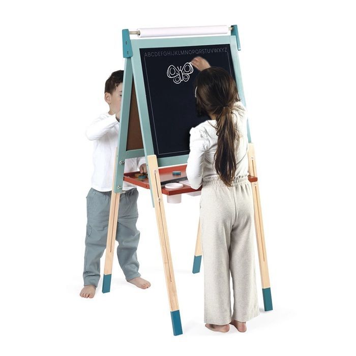 Tableau enfant - Janod - JURATOYS - Réglable en hauteur - Double face - 22 accessoires inclus