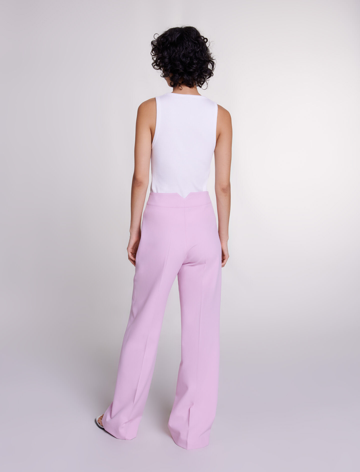 Pantaloni de costum cu croi larg - Roz deschis