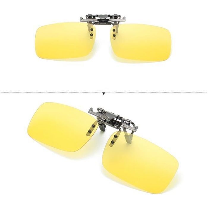 BZ263 Lunettes de soleil pour hommes, clips détachables, jaune (vision de nuit) LJL70424131YE_177