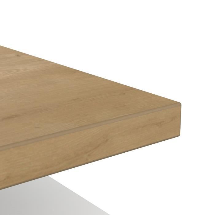 Mesa de centro retangular ACCESS - 3 nichos - Carvalho Hamilton com acabamento branco - L 91,8 x P 50 x A 36 cm - DEMEYERE