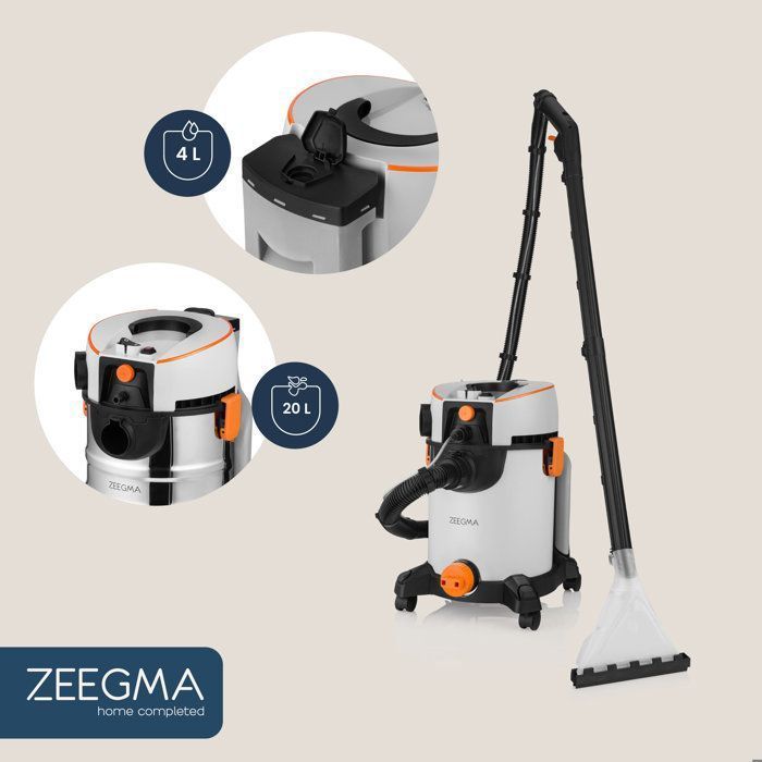 Aspirateur shampouineuse ZEEGMA Zonder Wash - 1400 W - Filtre à eau