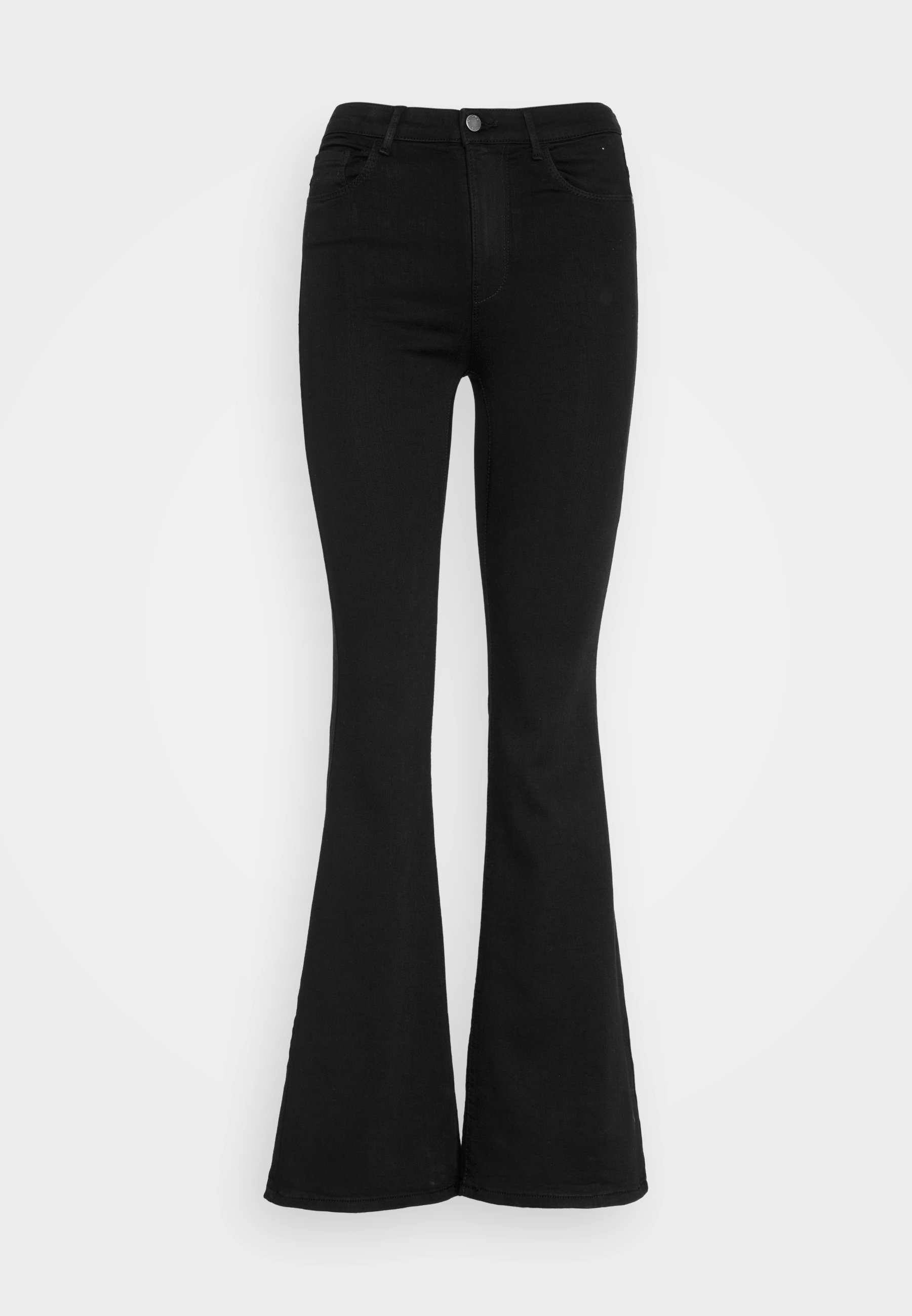 ONLY ONLHELLA LIFE HIGH WAIST RETRO - Uitlopende jeans - zwarte denim