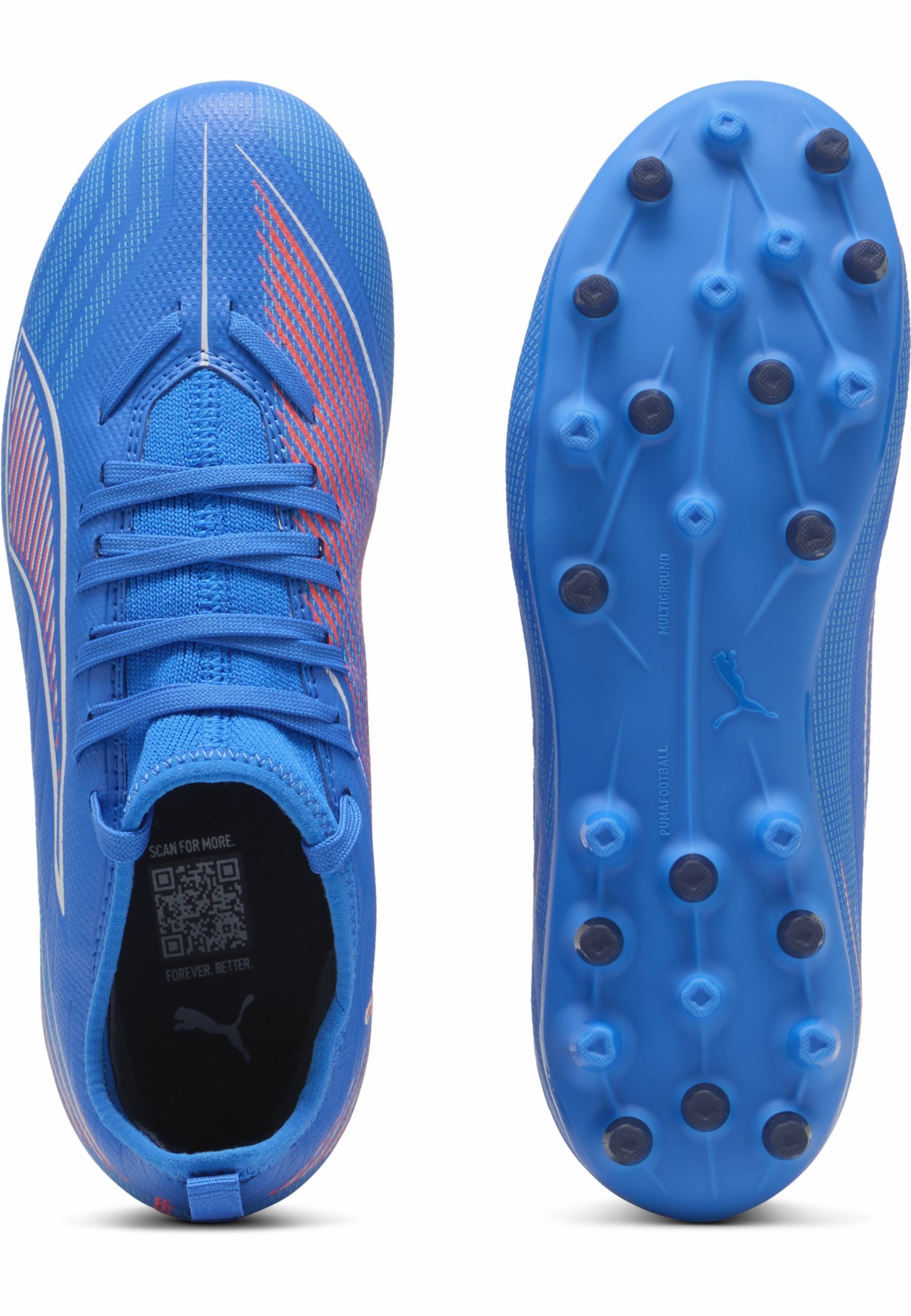 Puma Fußballschuhe für festen Boden – Ultrablau/Pumaweiß/Leuchtendes Rot