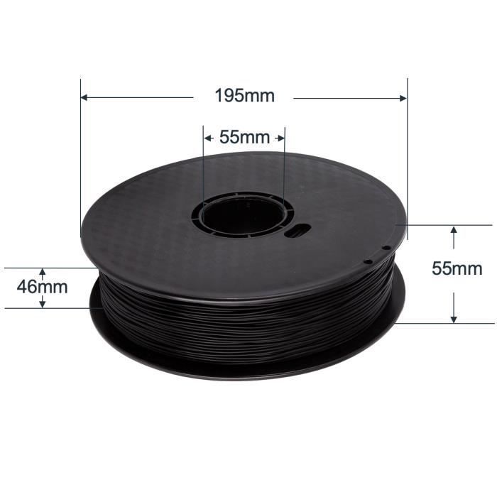 Filamento PLA nero premium Wanhao, 1 kg, 1,75 mm per stampanti 3D