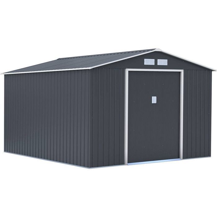 Gartenhaus „Vegas“ aus Metall – 12,98 m² – Grau