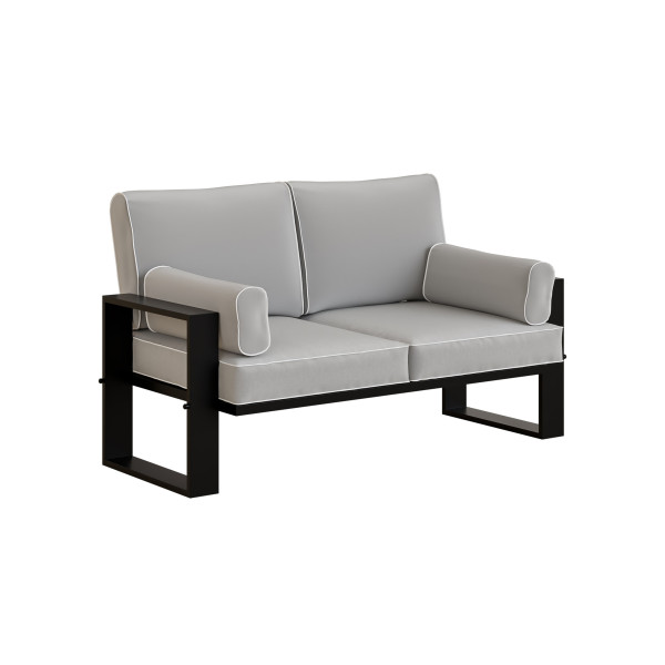 Sofa ogrodowa dwuosobowa wypoczynkowa GARTEN Jasnoszara