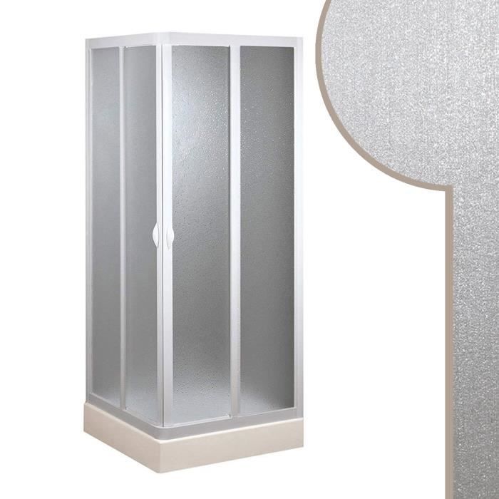 Box doccia Smart 70x70 cm in acrilico con apertura centrale - FORTE - Quadrato - Scorrevole - Bianco opaco