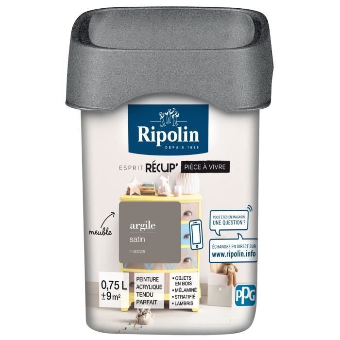 RIPOLIN Peinture de Rénovation Toutes Pièces - Argile Satin, 0,75L