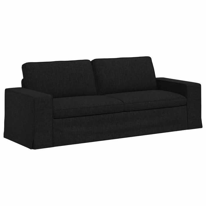 Sofá negro de metal de 222 x 80 x 82 cm.