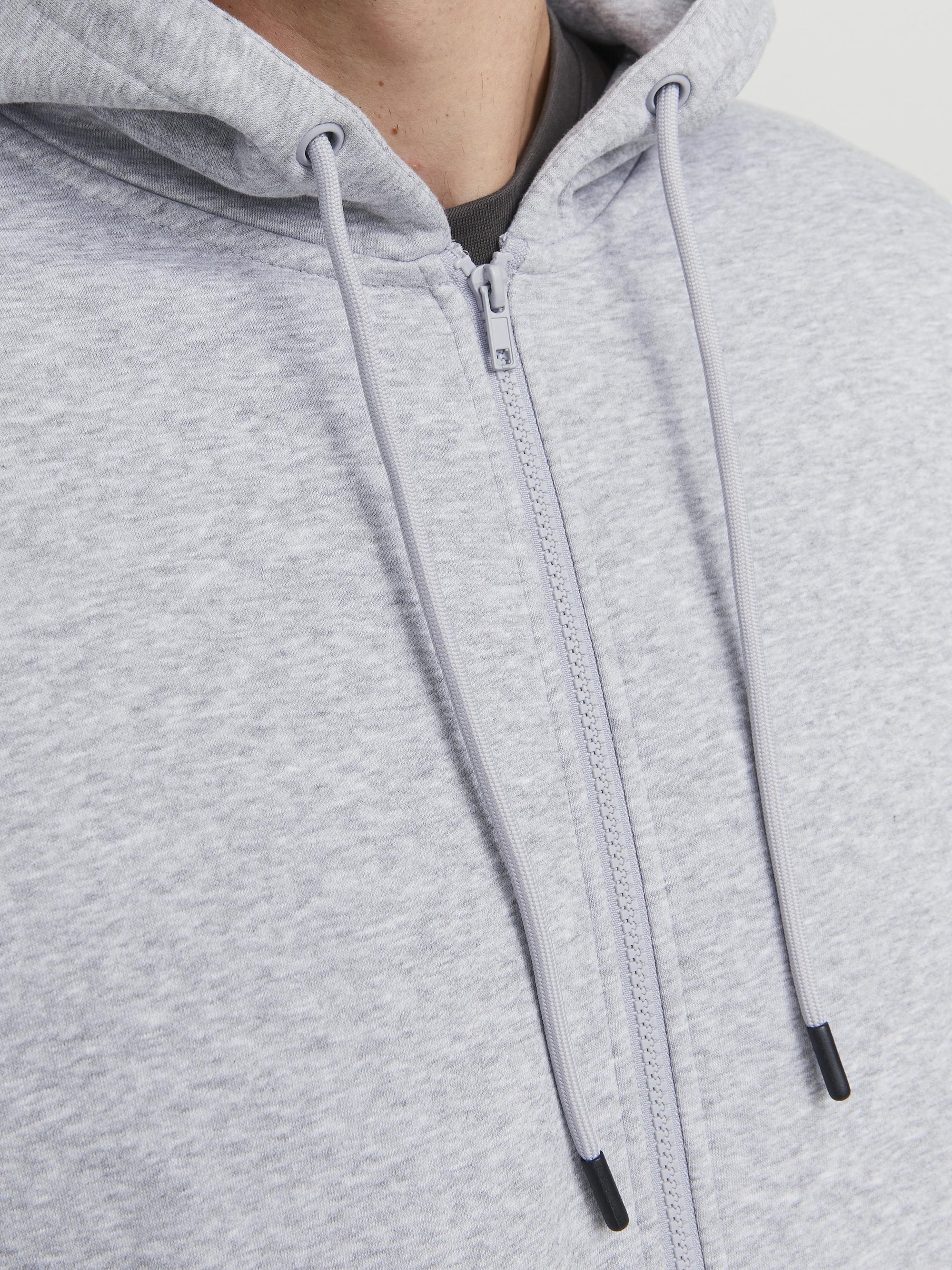Jack & Jones JJEBRADLEY PLUS - Sweatshirt mit Reißverschluss - hellgrau meliert