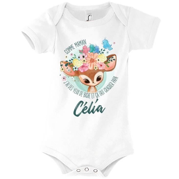 Celia | Babyrompertje met naam voor een meisje | Net als mama's grote ogen | Schattige babyoutfit voor pasgeborenen van 3-6 maanden