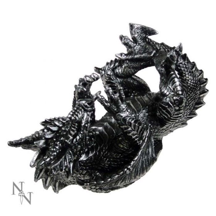 Soporte para botellas de vino - NEMESIS NOW - Dragon Guzzler - Plata - 32 cm - Gótico