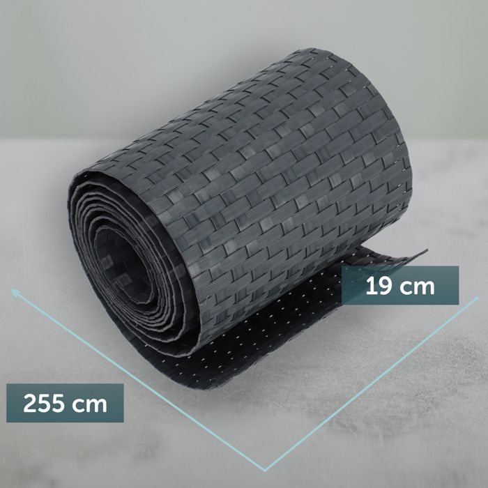 KADAX Anthrazitfarbenes Zaunband für Zaunpaneele 19 cm 2,55 m Zaunabdeckung