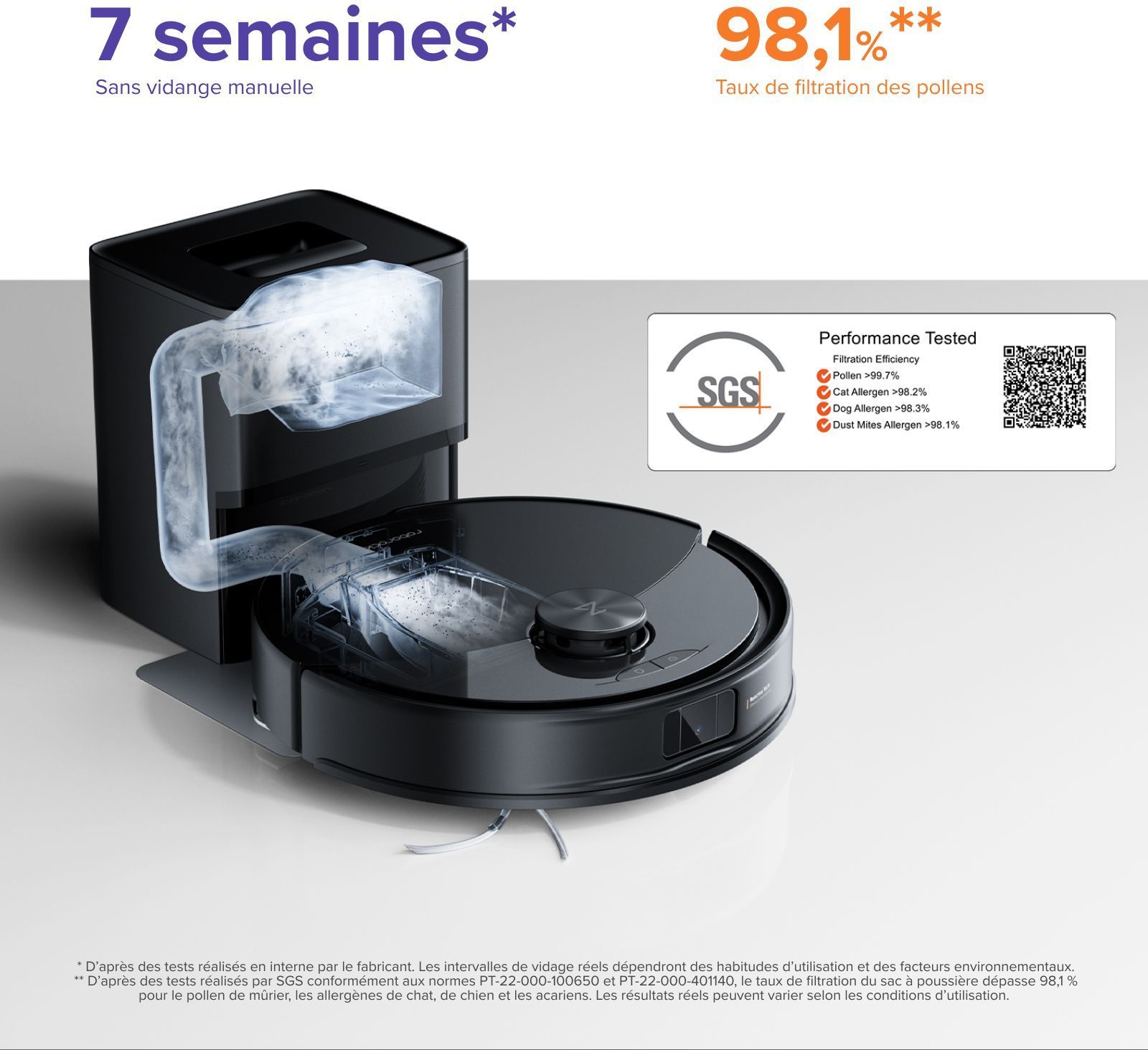 ROBOROCK Q10 VF+ - Robô Aspirador e Mop com Estação de Esvaziamento Automático - Potência de Sucção de 10000 Pa - Autonomia da Bateria de 150 min