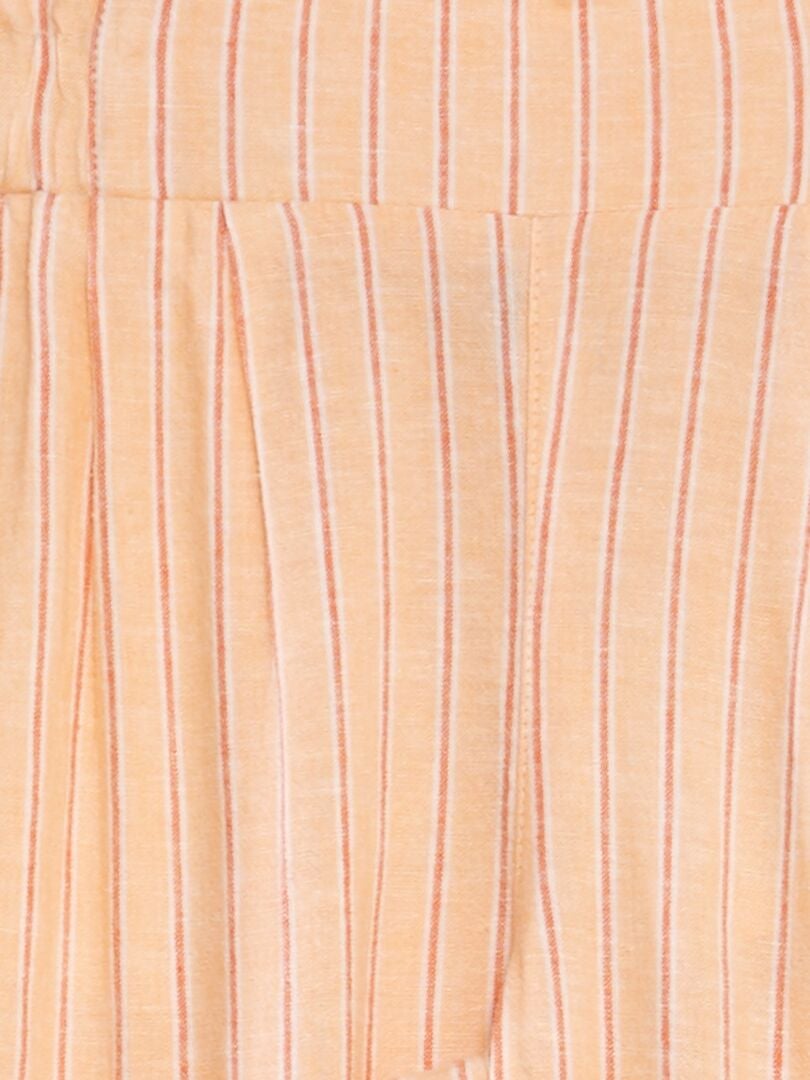 Linnen broek met wijde pijpen - ORANJE