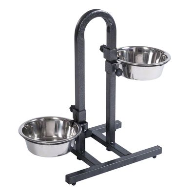 U alakú kutyatál állvány rozsdamentes acél tálakkal