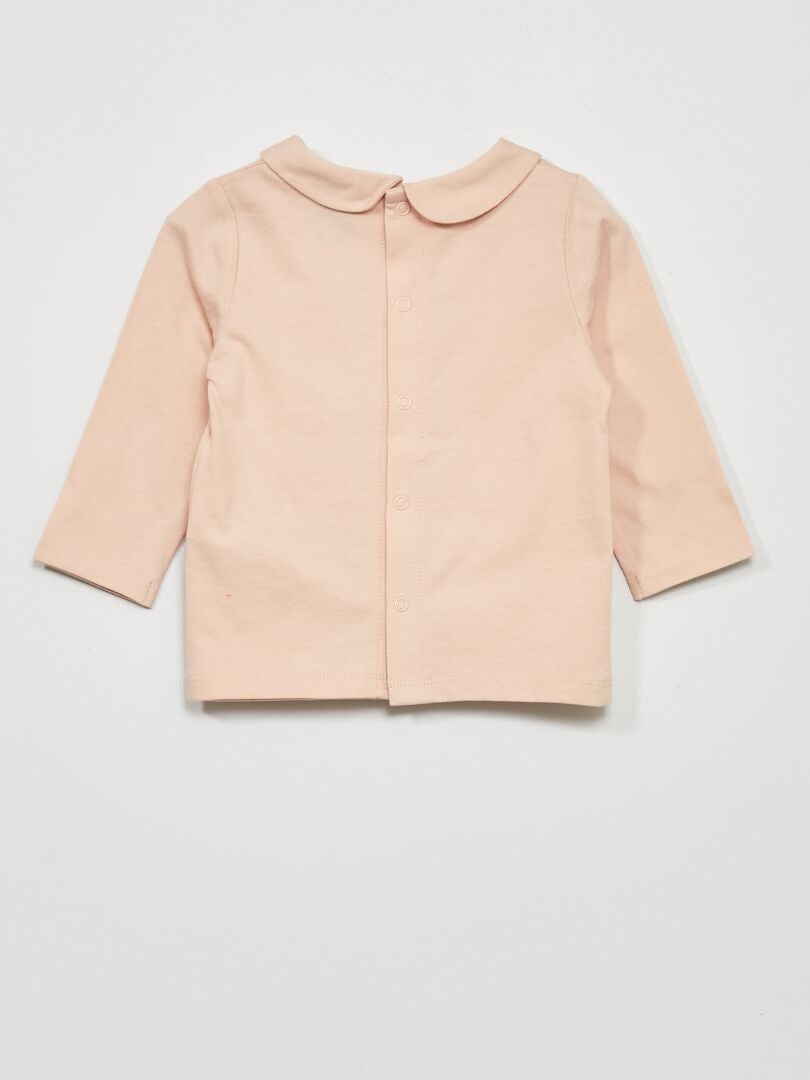 Camiseta con cuello Claudine - Rosa