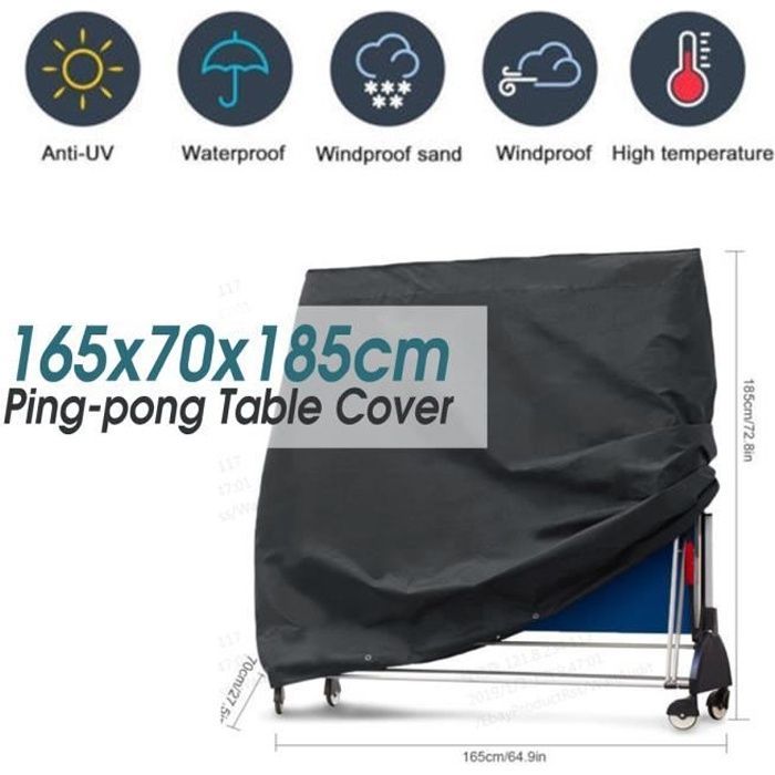 TEMPSA Ping-Pong Table with Oxford Cloth Cover, 165x70x185cm