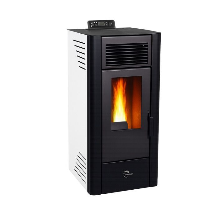 Estufa de pellets de aire Anita de 11,6 kW, blanca, Sannover