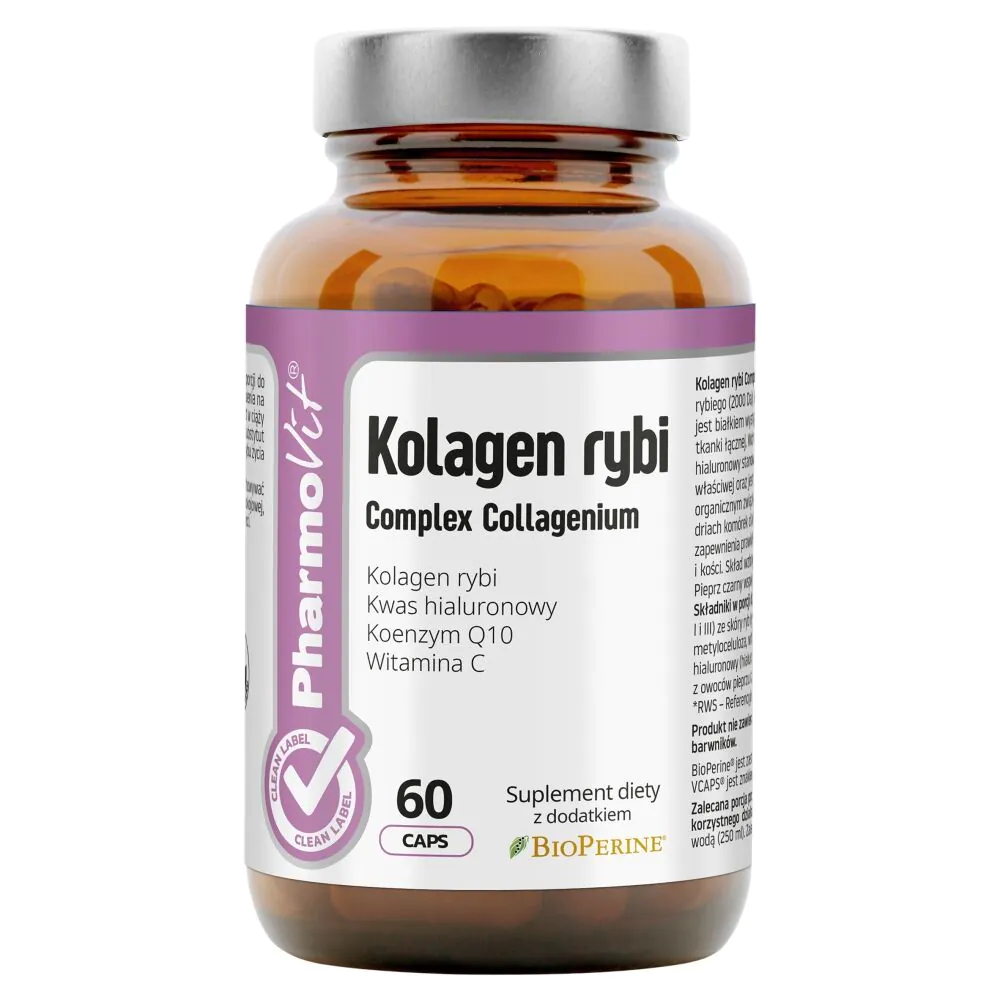Pharmovit Clean Label Kolagen Rybi Complex Collagenium 60 Kapsułek