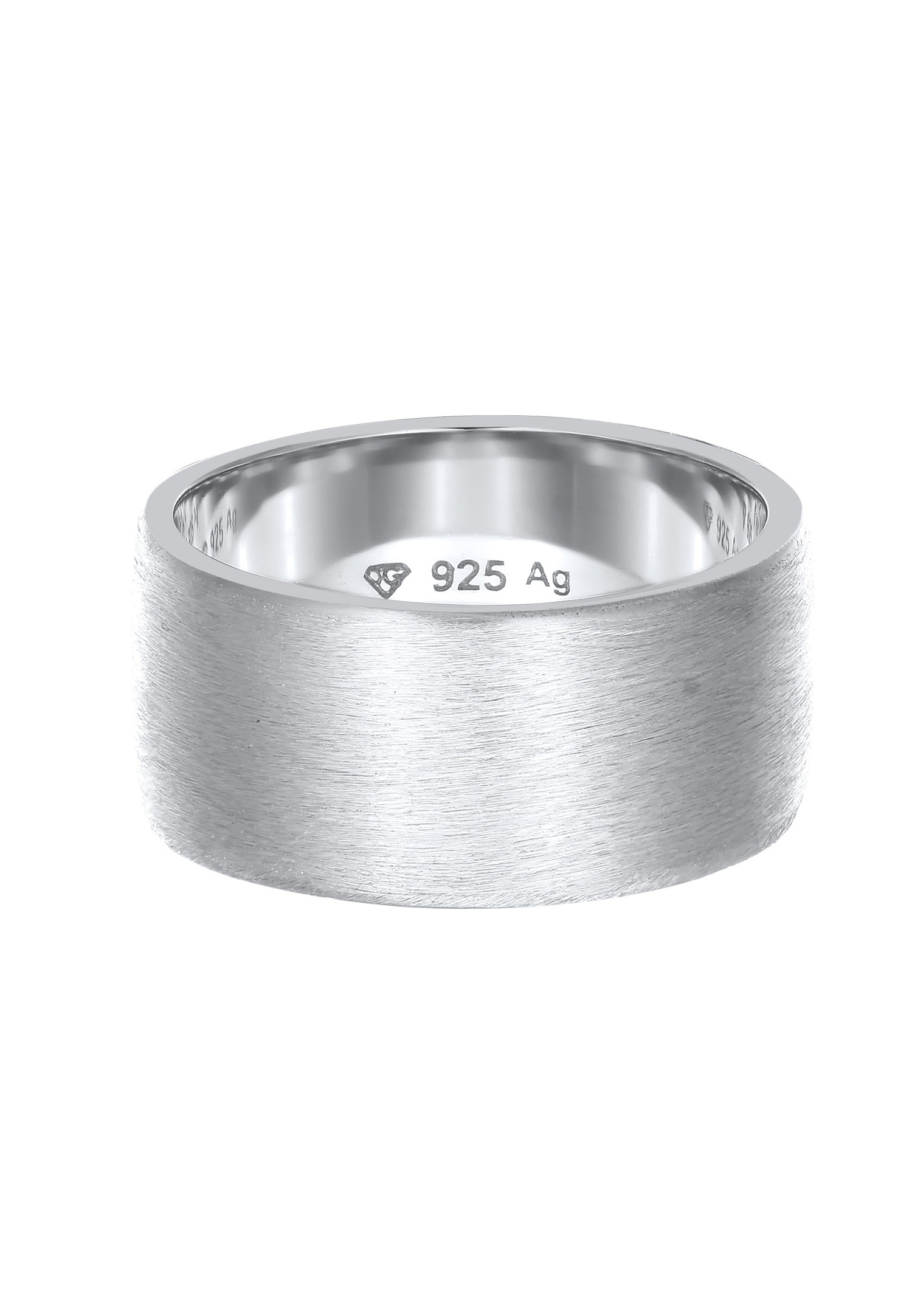 Elli Femmes Bande Large Mat Brossé Basique en Argent Sterling 925