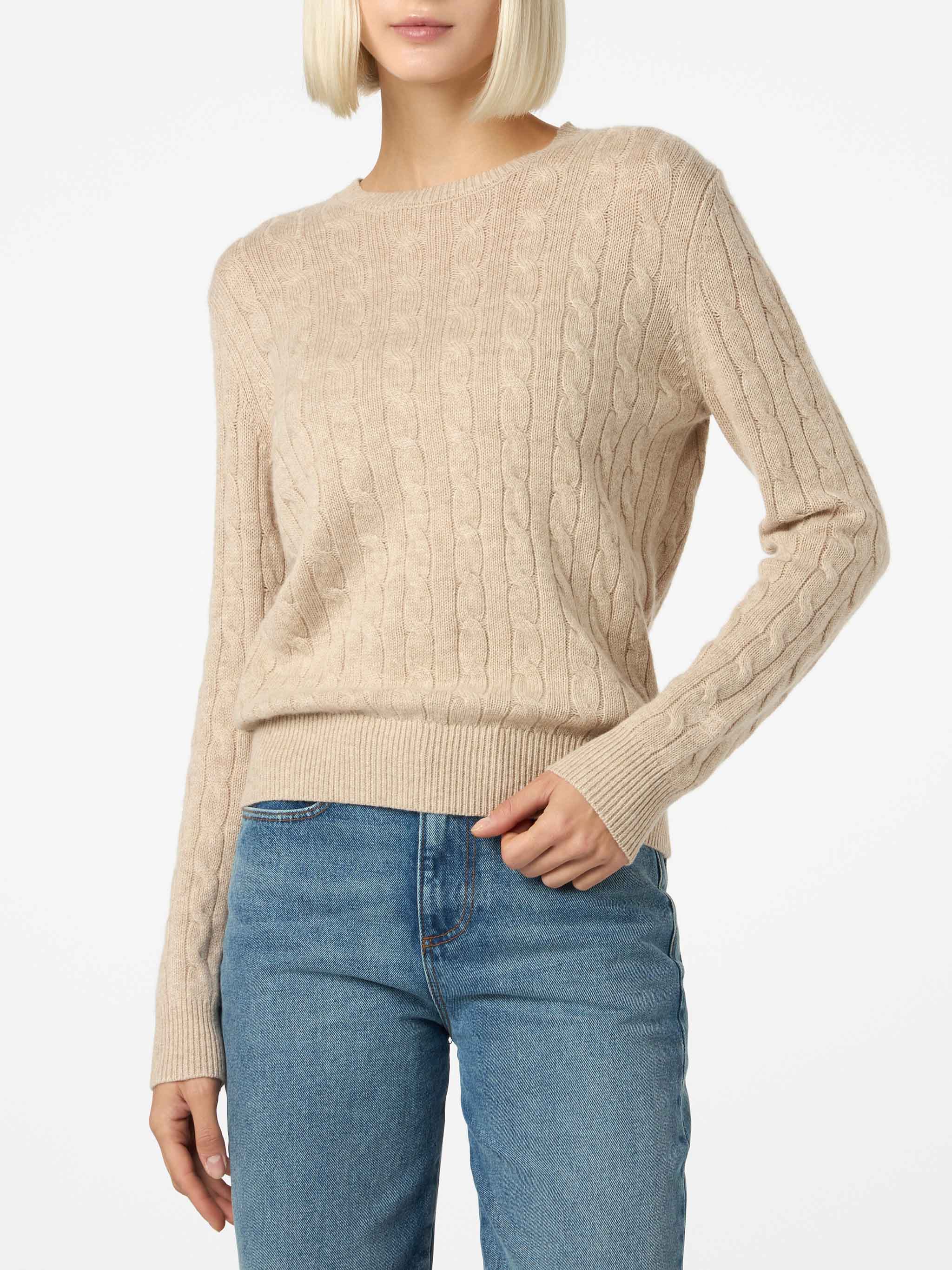Sorbonne damestrui van beige kasjmierblend