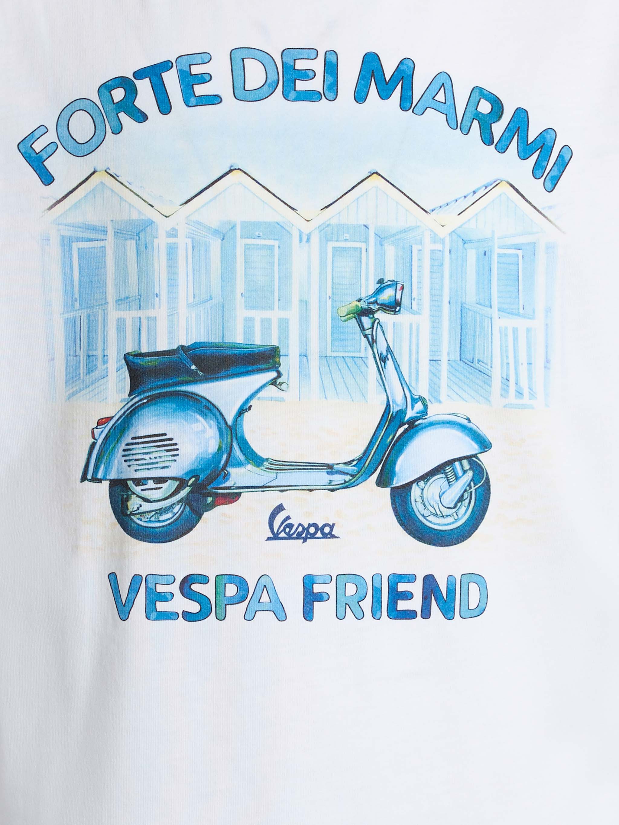 T-shirt da bambino in cotone con stampa Forte dei Marmi Vespa friends