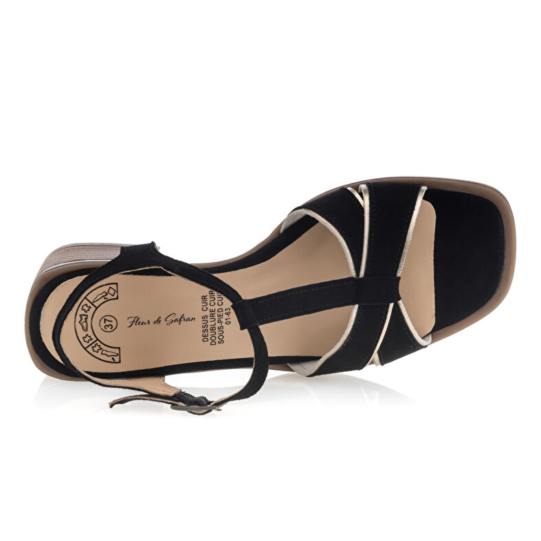 Schwarze Damensandalen / Zehenfreie Schuhe