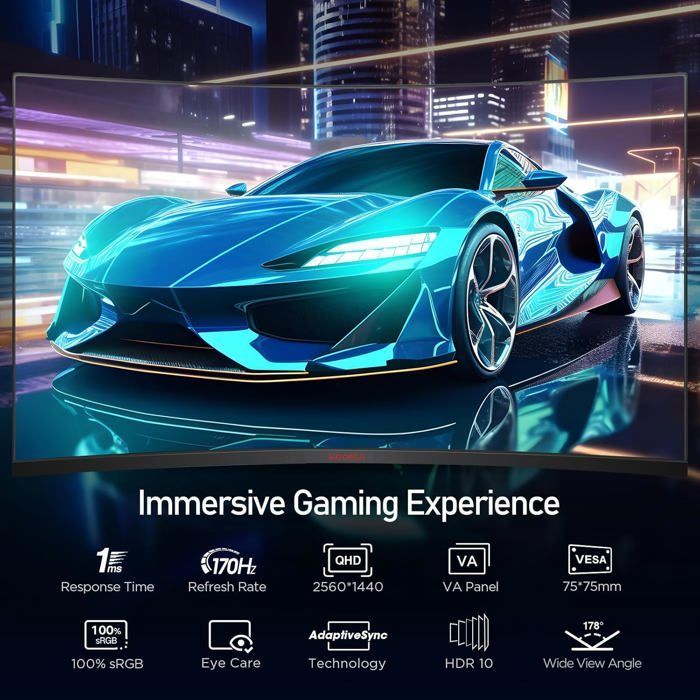 Écran PC Gaming Incurvé - KOORUI - MG32A2QV - 31,5