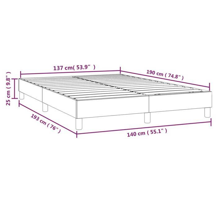 Verano 2026@Estructura de cama doble - Base de somier de láminas - Tela color crema 140x190cm, 5159