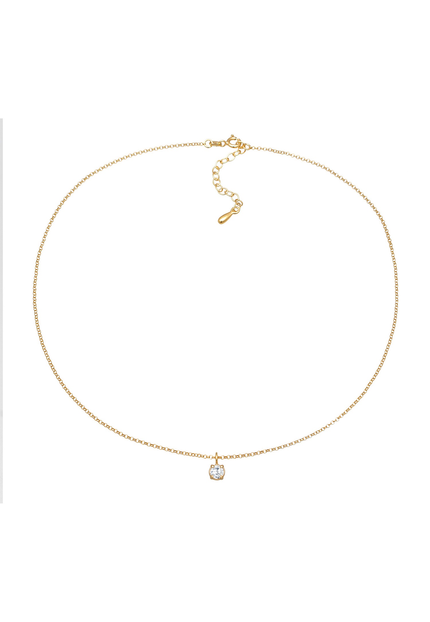 Elli Femmes Choker Solitaire Pendentif Basic avec Zirconia en Argent Sterling 925