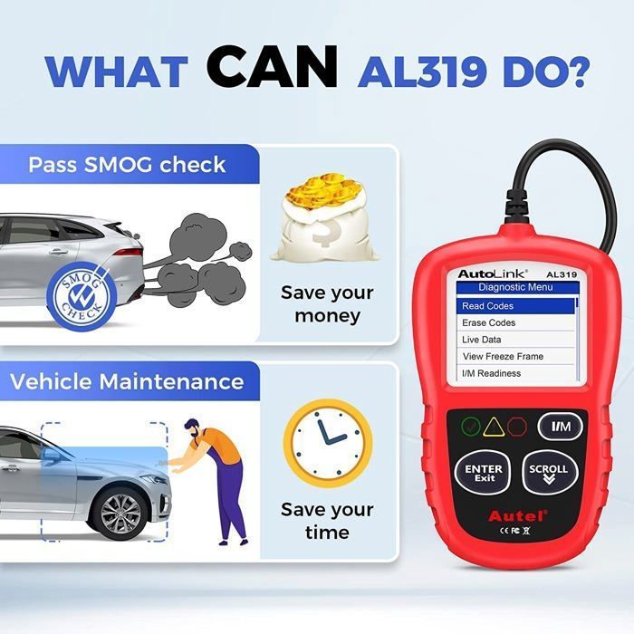 AUTEL AL319 OBD2 Car Diagnostic Tool - One-Click Code Reader - Multi-brand - French Menu