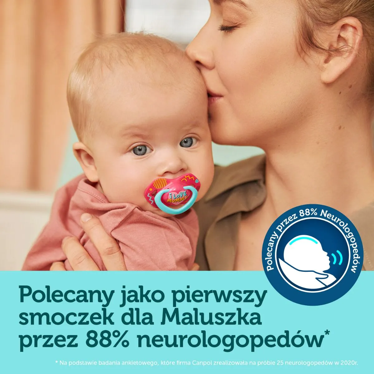 Canpol Babies Smoczki Silikonowe Neon Love Symetryczne 18M+ K. Różowy