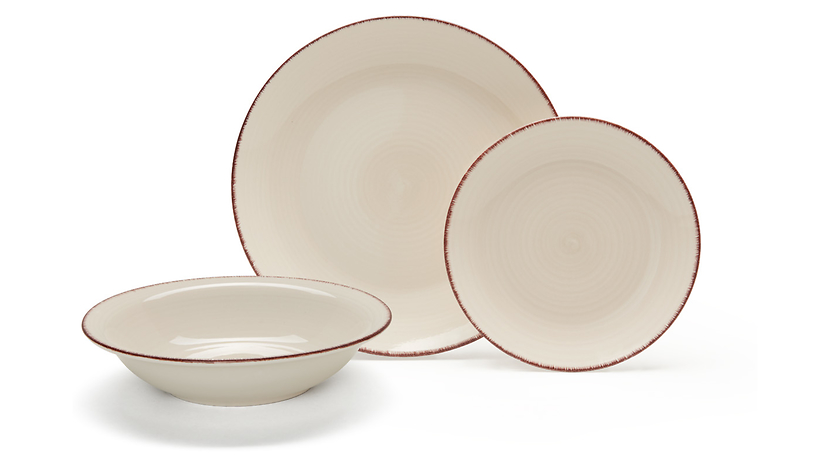 Komplet obiadowy ceramiczny Inka 18 el. biały