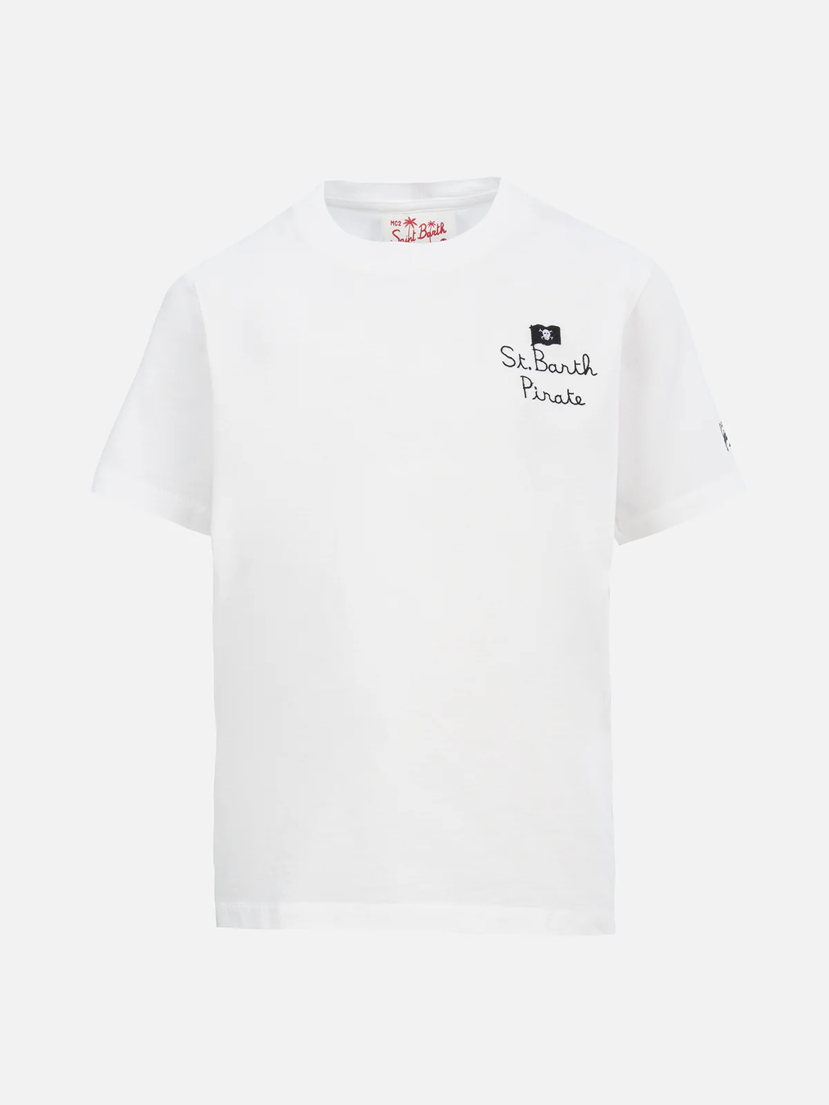 Kinder T-shirt van katoen met Snoopy-print en St. Barth Pira-borduurwerk.