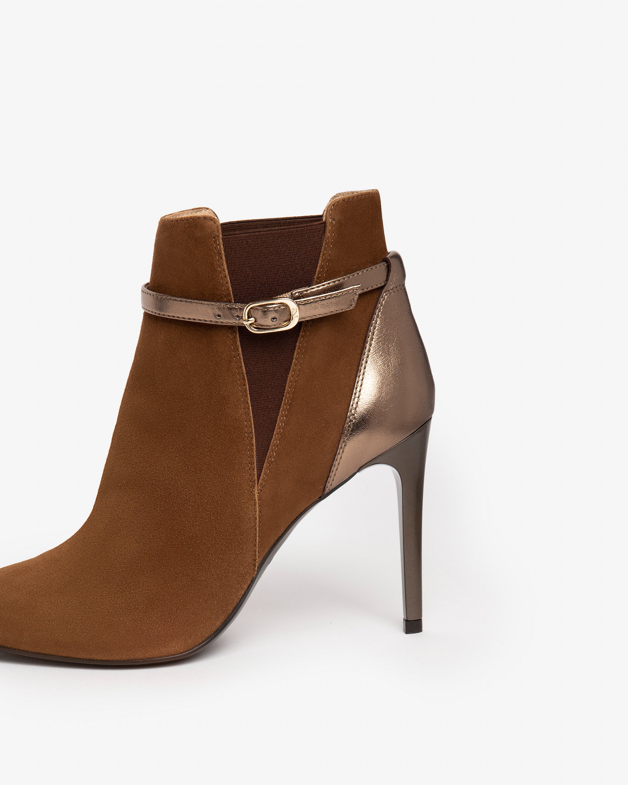  Damen-Ankle-Boots aus Wildleder und Lackleder