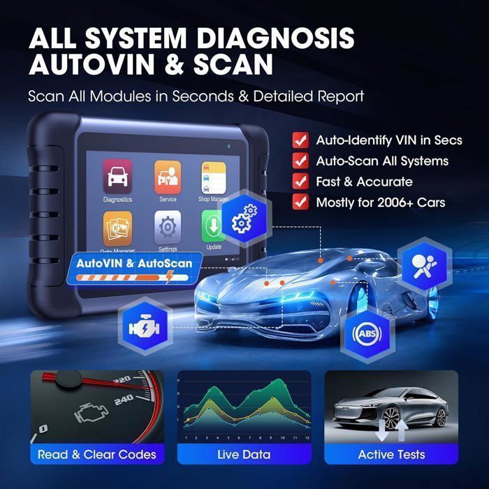 Valise Diagnostic Auto - AUTEL - MK808S - OBD2 - Multimarque - 4 Go de RAM