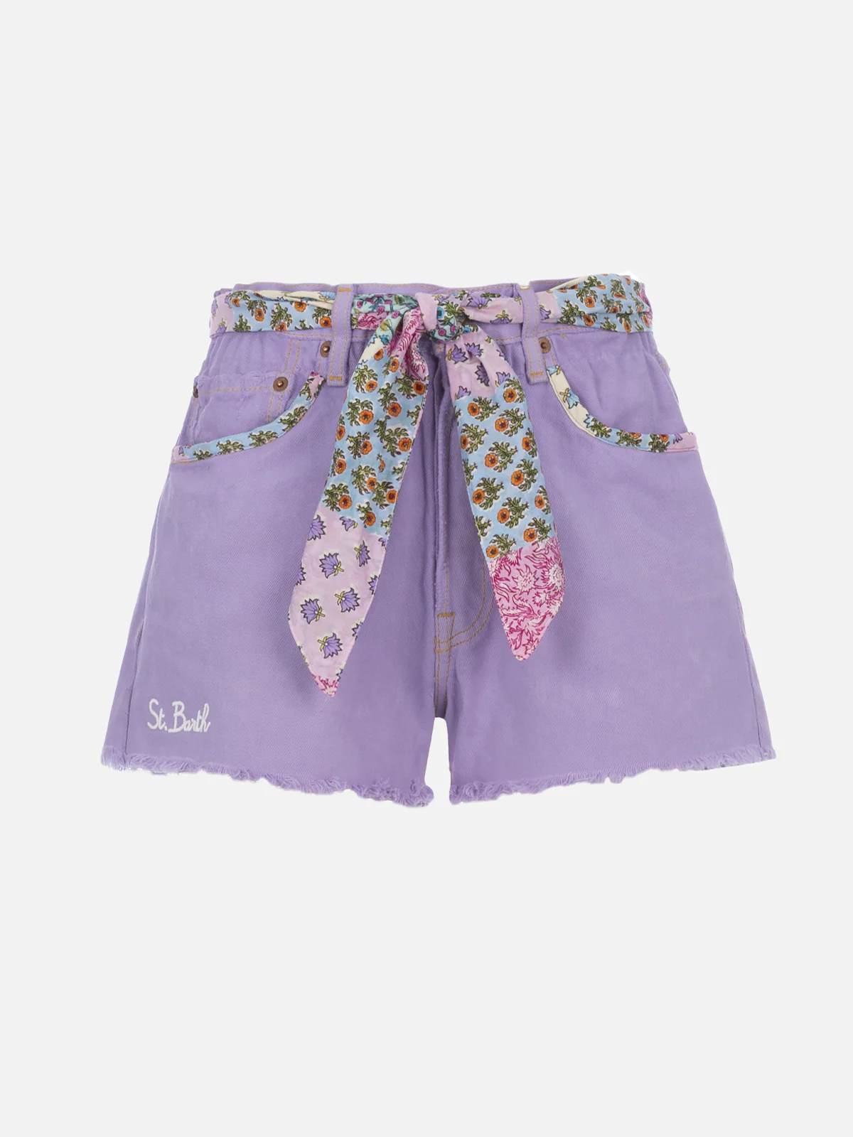 Damesshorts van gerecycled denim met patches