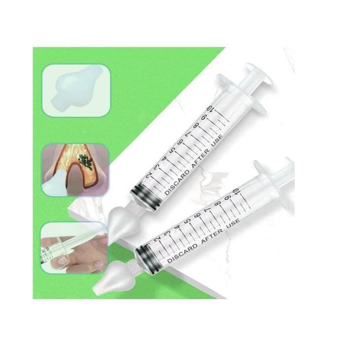 2 jeringas nasales para bebés, aspirador nasal para bebés, jeringa irrigadora nasal portátil de 10 ml, segura y cómoda.