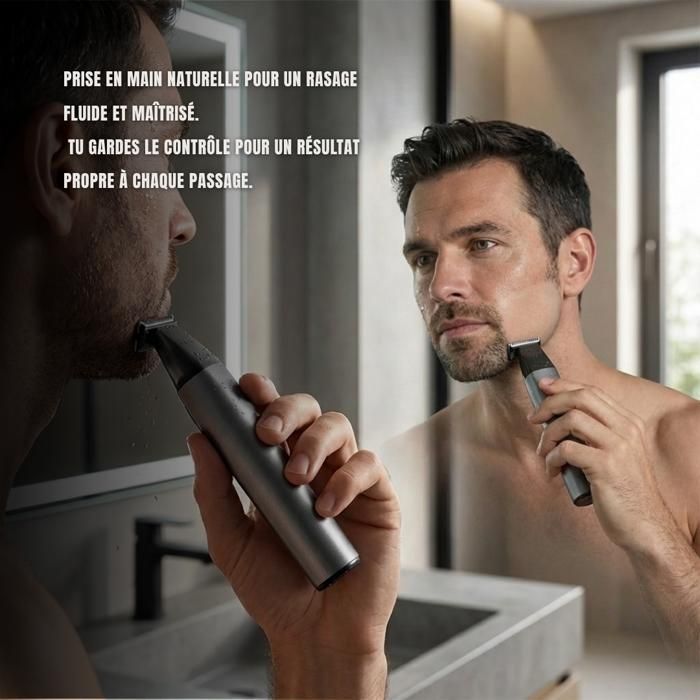 Rasoir électrique homme 3-en-1 ESLAY PRO  Tondeuse barbe, rasage de précision & entretien moustache