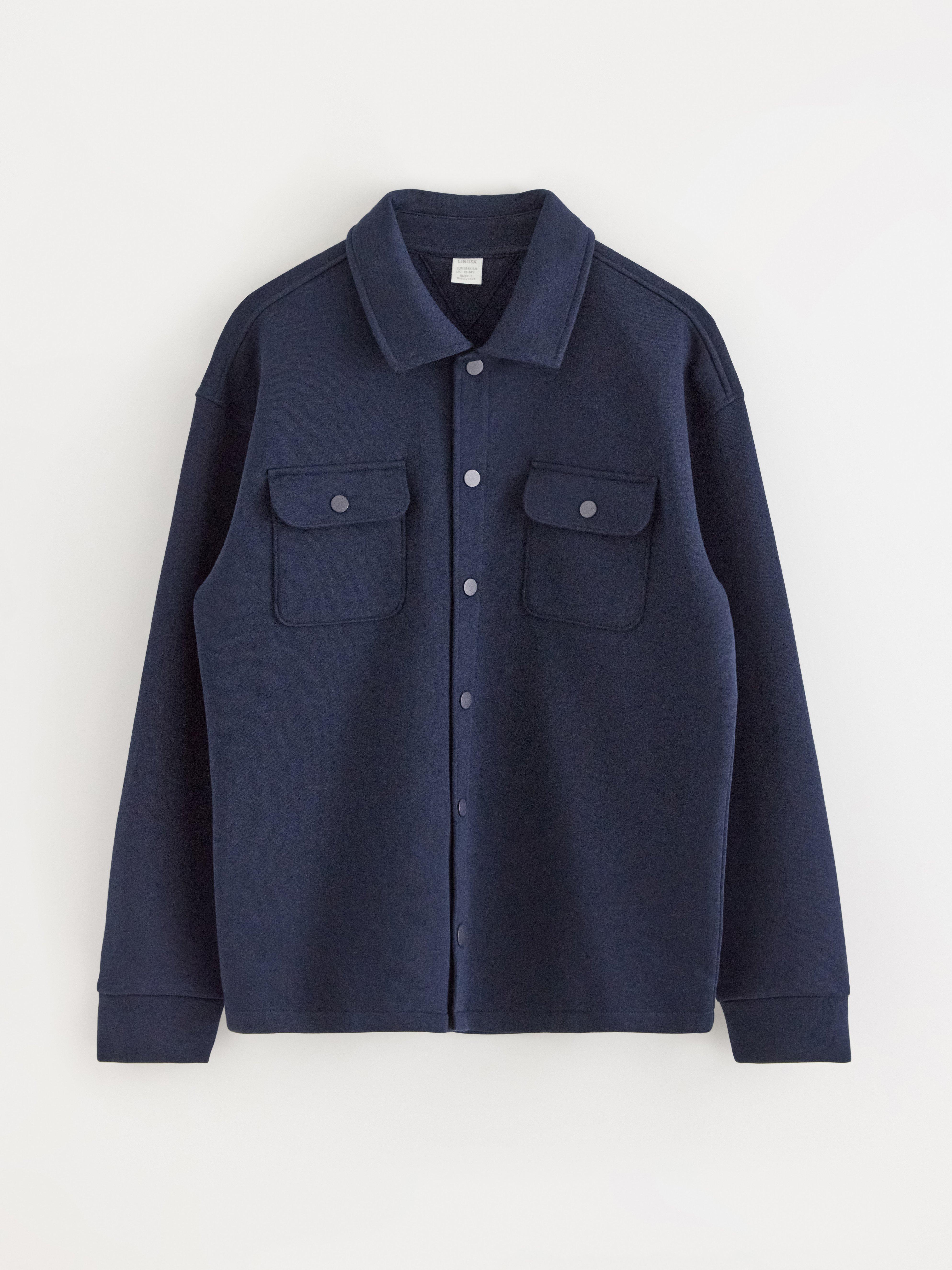 Overshirt i trikå Dark Navy