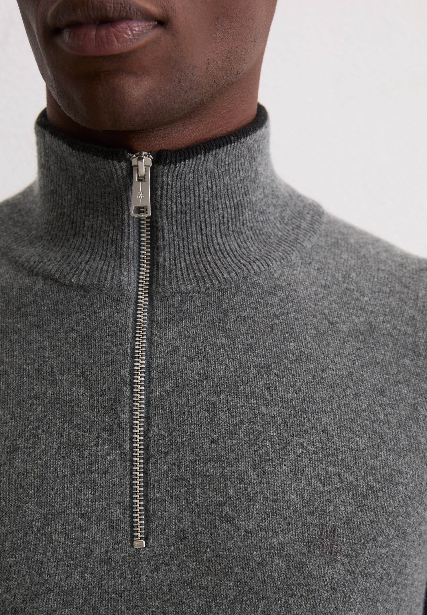 Marc O'Polo TROYER CON BORDI A PUNTA - Maglione - grigio grafite mélange