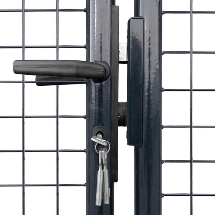 vidaXL Portail en maille de jardin Acier galvanisé 289x75 cm Gris