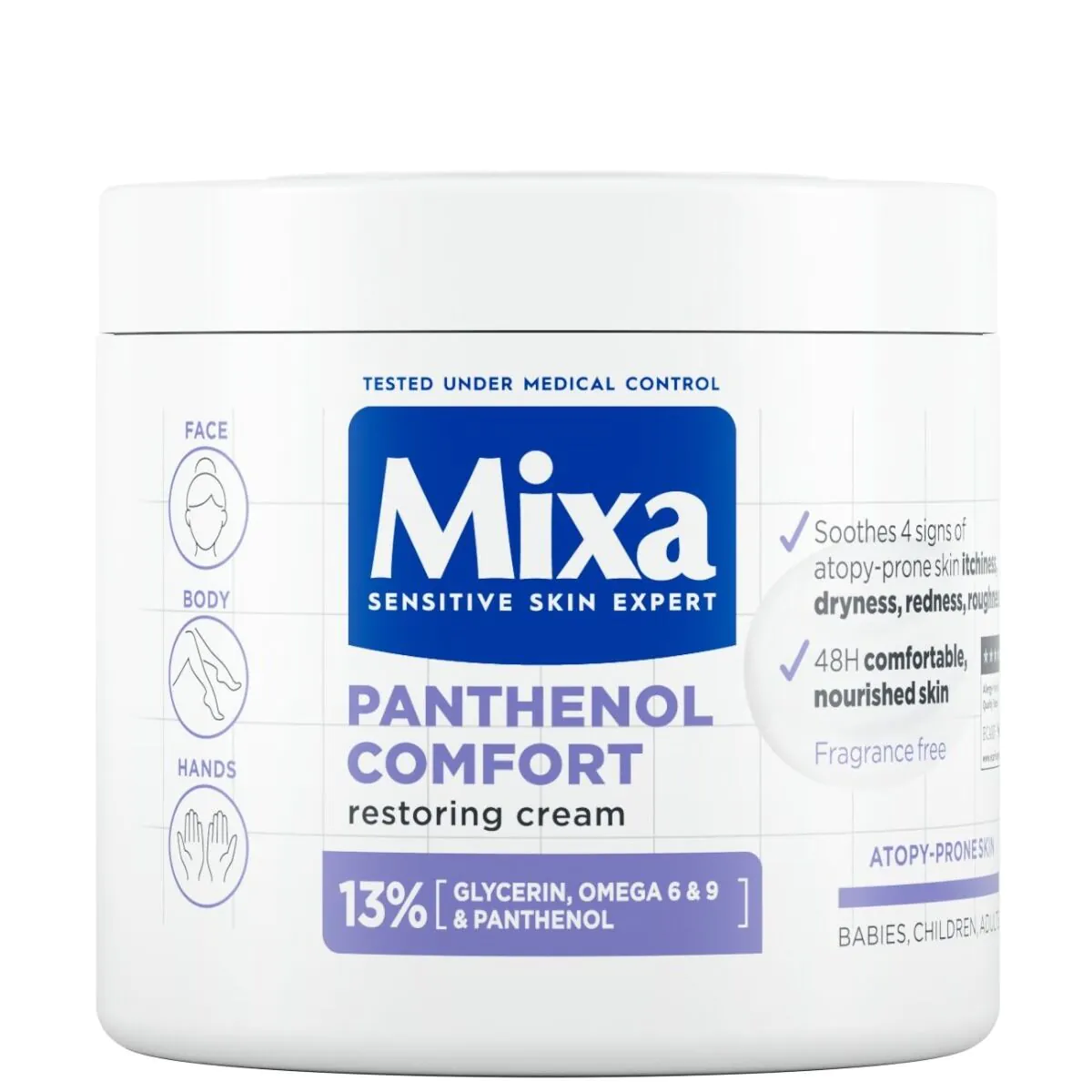Mixa Panthenol Comfort Łagodzący Krem do twarzy i ciała dla skóry atopowej