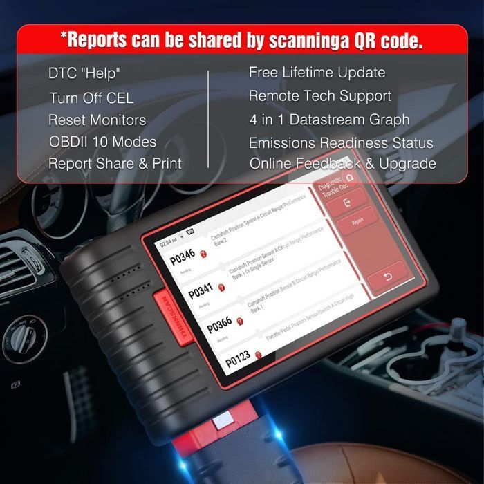 Herramienta de diagnóstico para automóviles - THINKCAR - Thinkscan Max 2 - Diagnóstico completo del sistema - 28 reinicios - Wi-Fi y Bluetooth