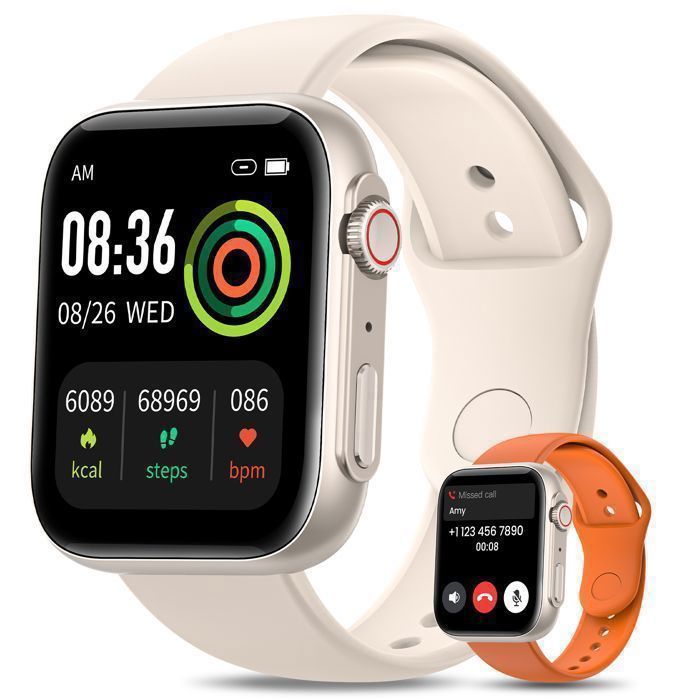 Relógio inteligente feminino FOSMET com chamadas Bluetooth, tela HD de 1,85