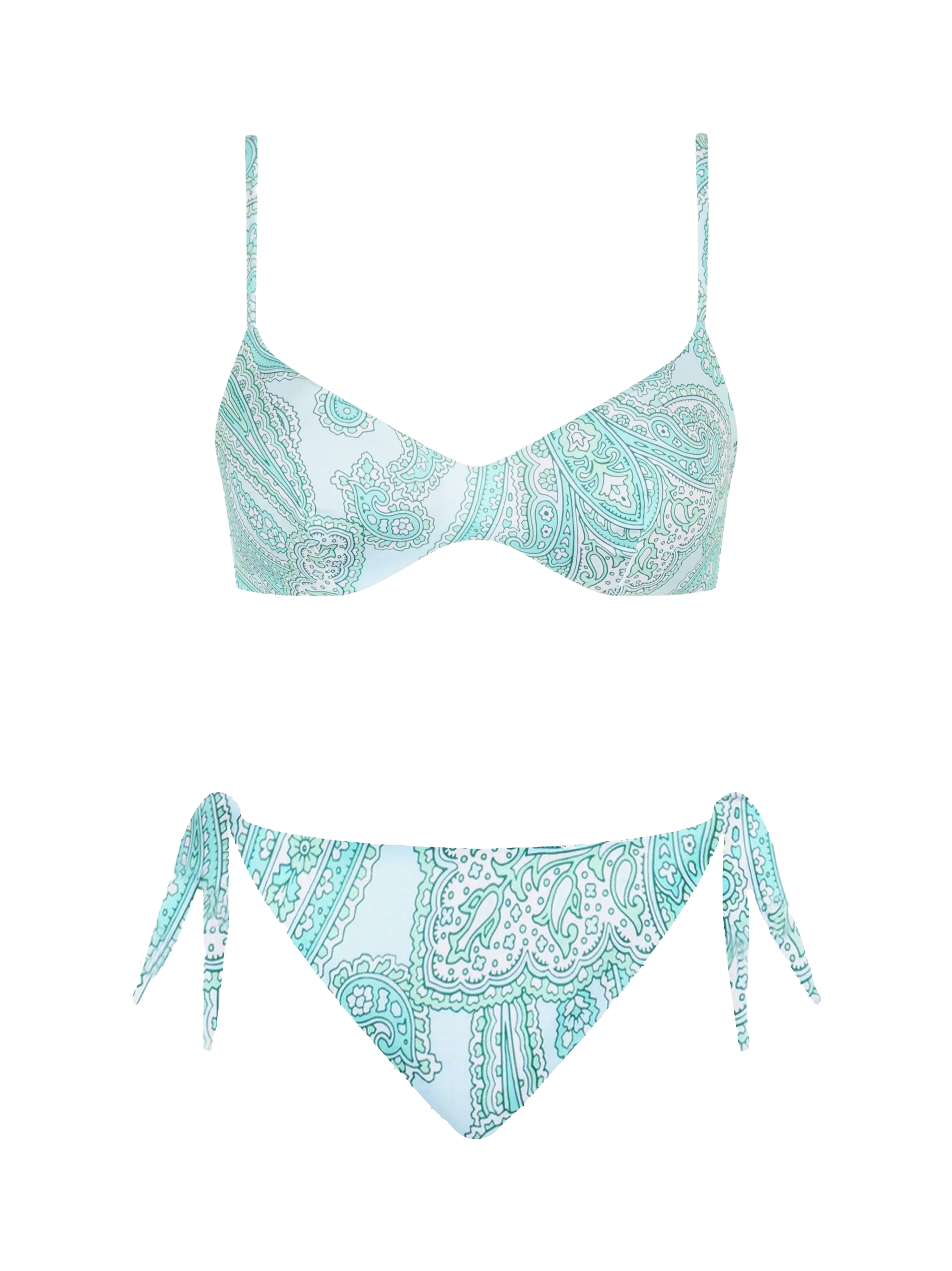 May Yali Bralette Bikini met Paisley-halslijn