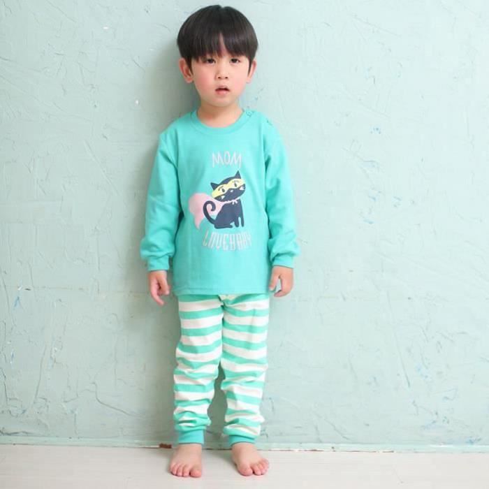Baby Boy Pyjamas - FUNMOON - Blue Cat Print - 100% Cotton - 1-4 Years - Soft and Comfortable